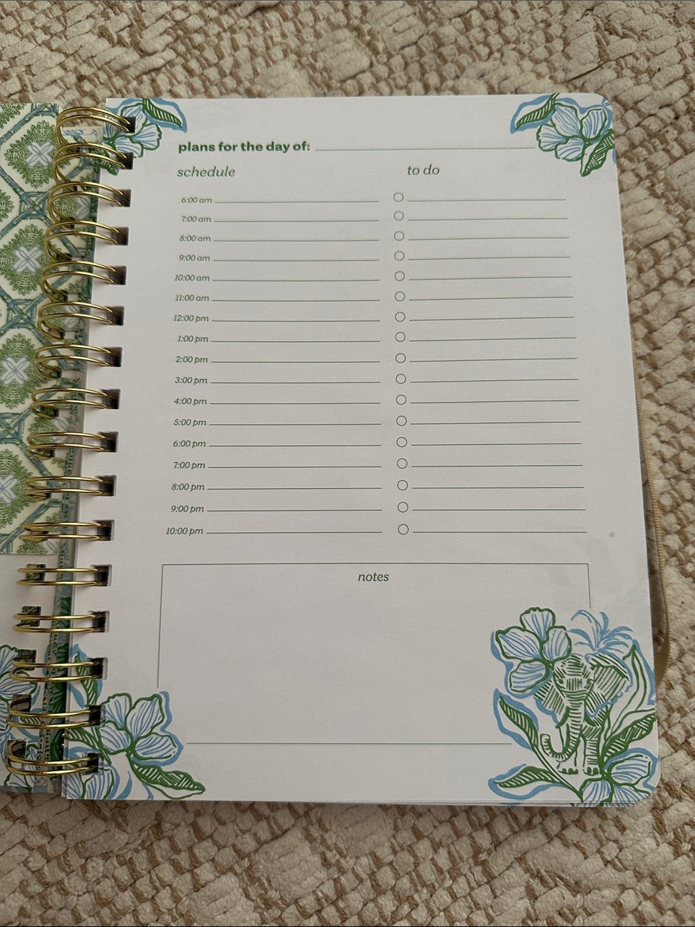 Lilly Pulitzer Palm Print To-Do Planner - Cream, Blue & Green. New - Picture 4 of 4
